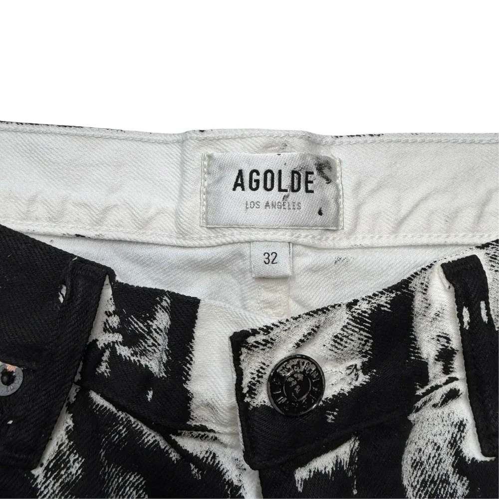 AGOLDE 90's Jeans Black White Painted Wash Straight Leg Men's Size 32